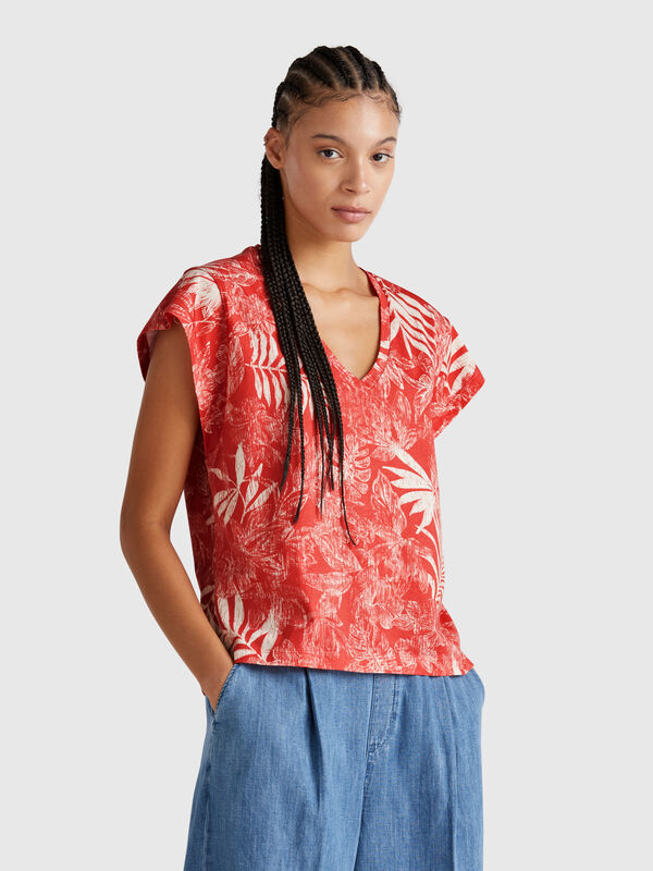T-shirt à imprimé fleuri Femme