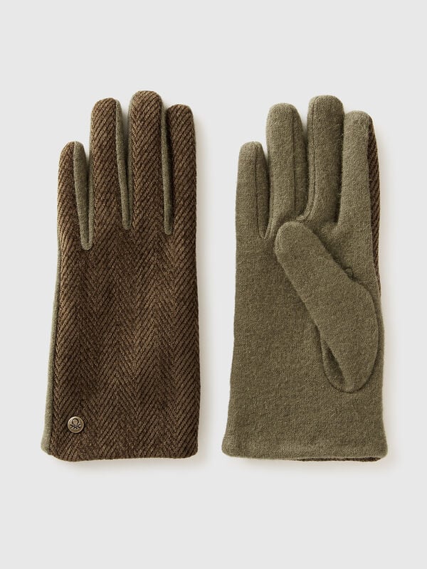Gants à texture à chevrons Femme
