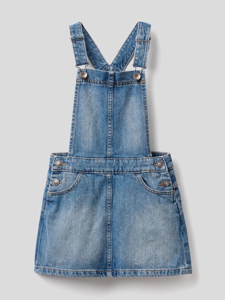 Jupe salopette en denim de pur coton image number 1