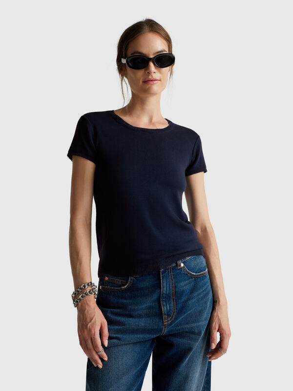 Chemise à manches courtes en pur coton Femme
