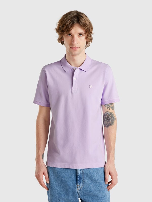 Polo ajusté lilas Homme