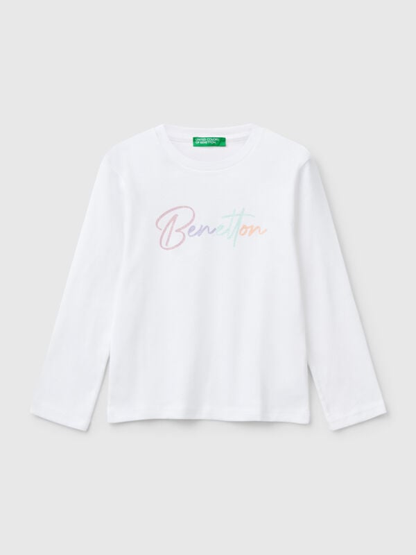 T-shirt ajusté à imprimé pailleté Filles