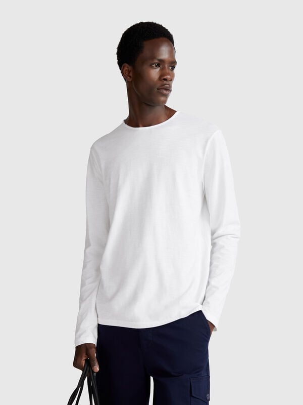 T-shirt à manches longues en 100% coton Homme