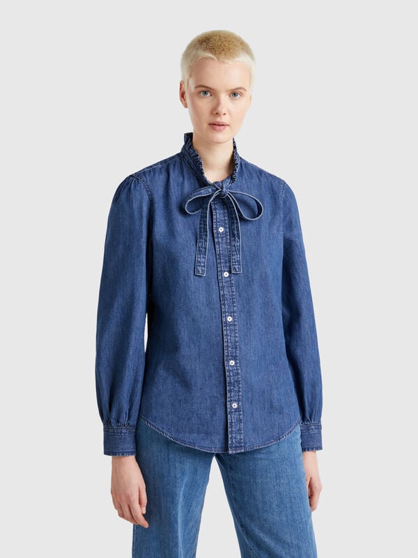 Chemise à col volanté Femme