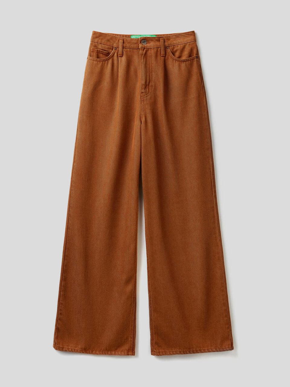 Pantalon coupe large en tissu naturel image number 1