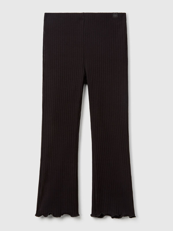Leggings évasés en coton extensible Filles