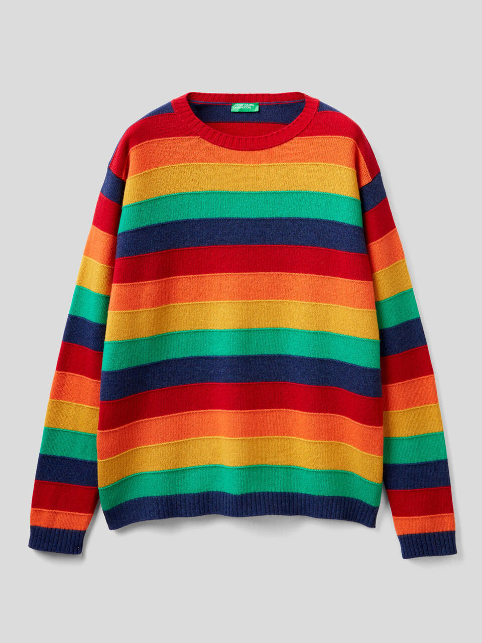 Pull en laine mélangée à rayures multicolores image number 1