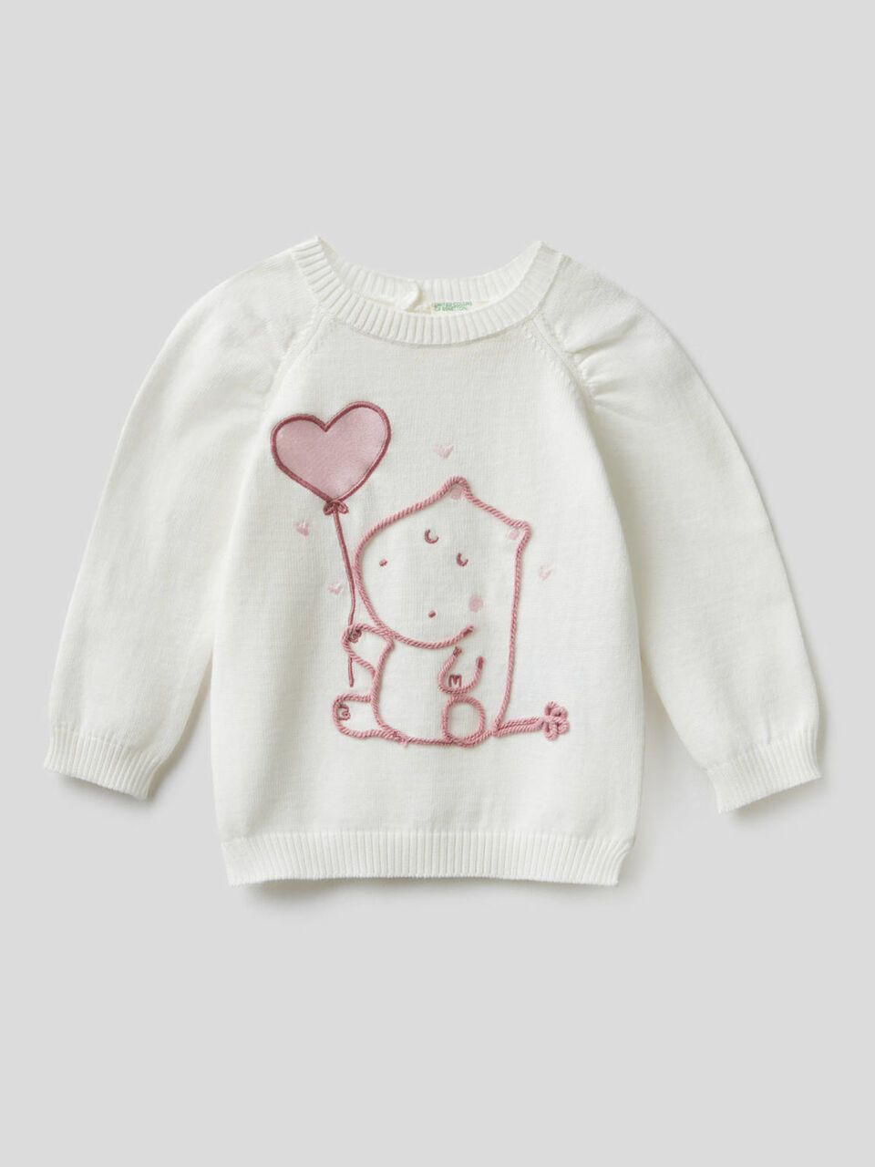 Pull en pur coton avec broderie image number 1