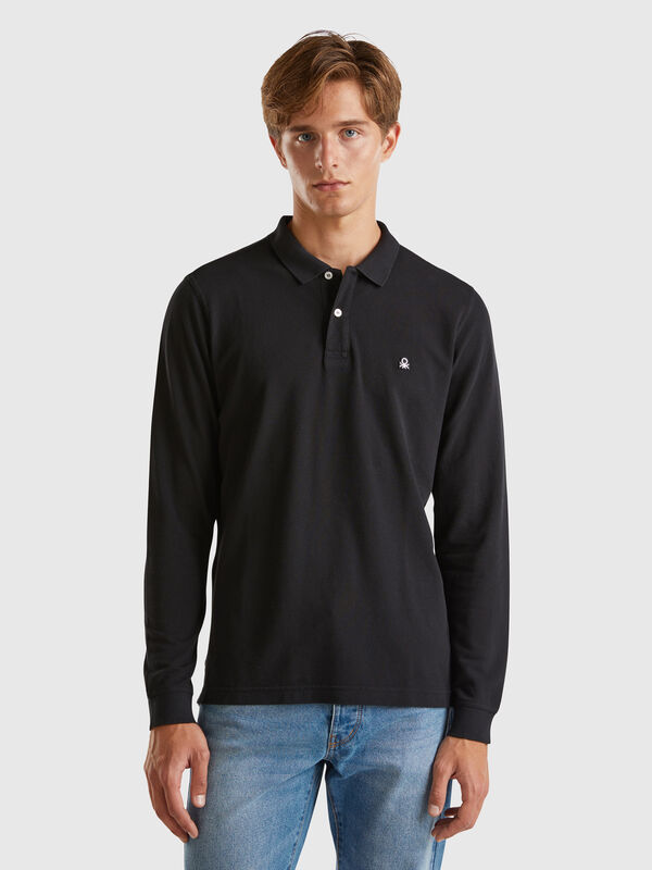Polo manches longues en coton  Homme