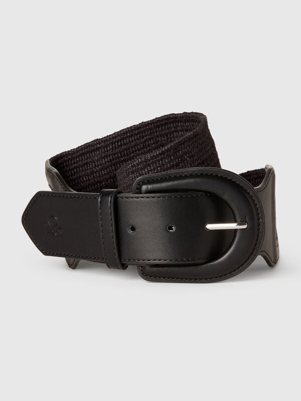 Ceinture haute effet raphia Femme