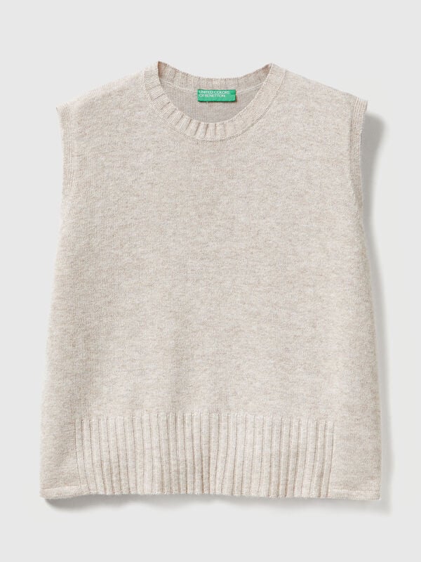 Gilet en mélange de laine et de viscose Femme