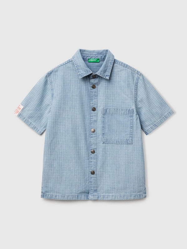 Chemise à carreaux en pur coton Garçon