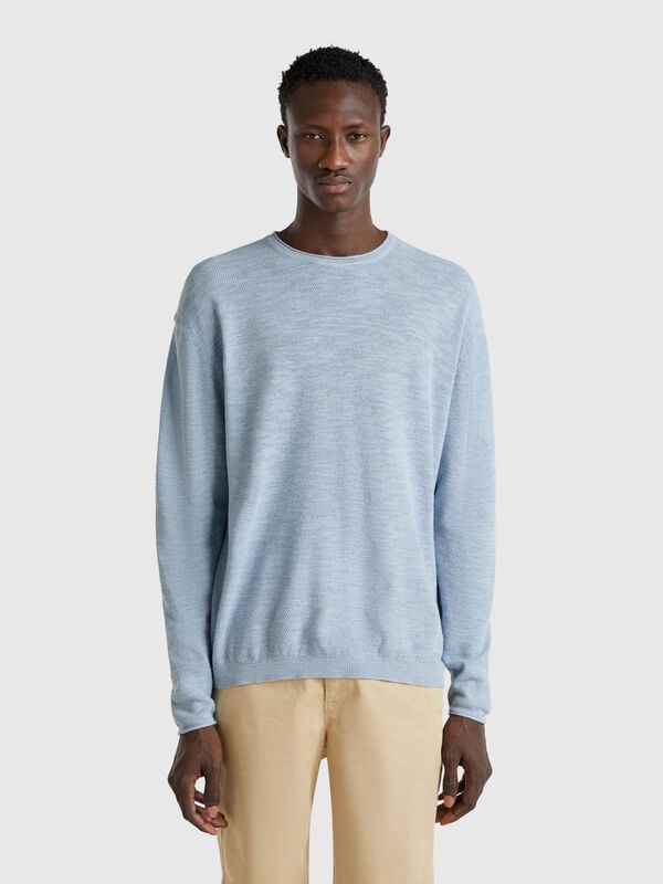 Pull en lin et coton mélangés Homme