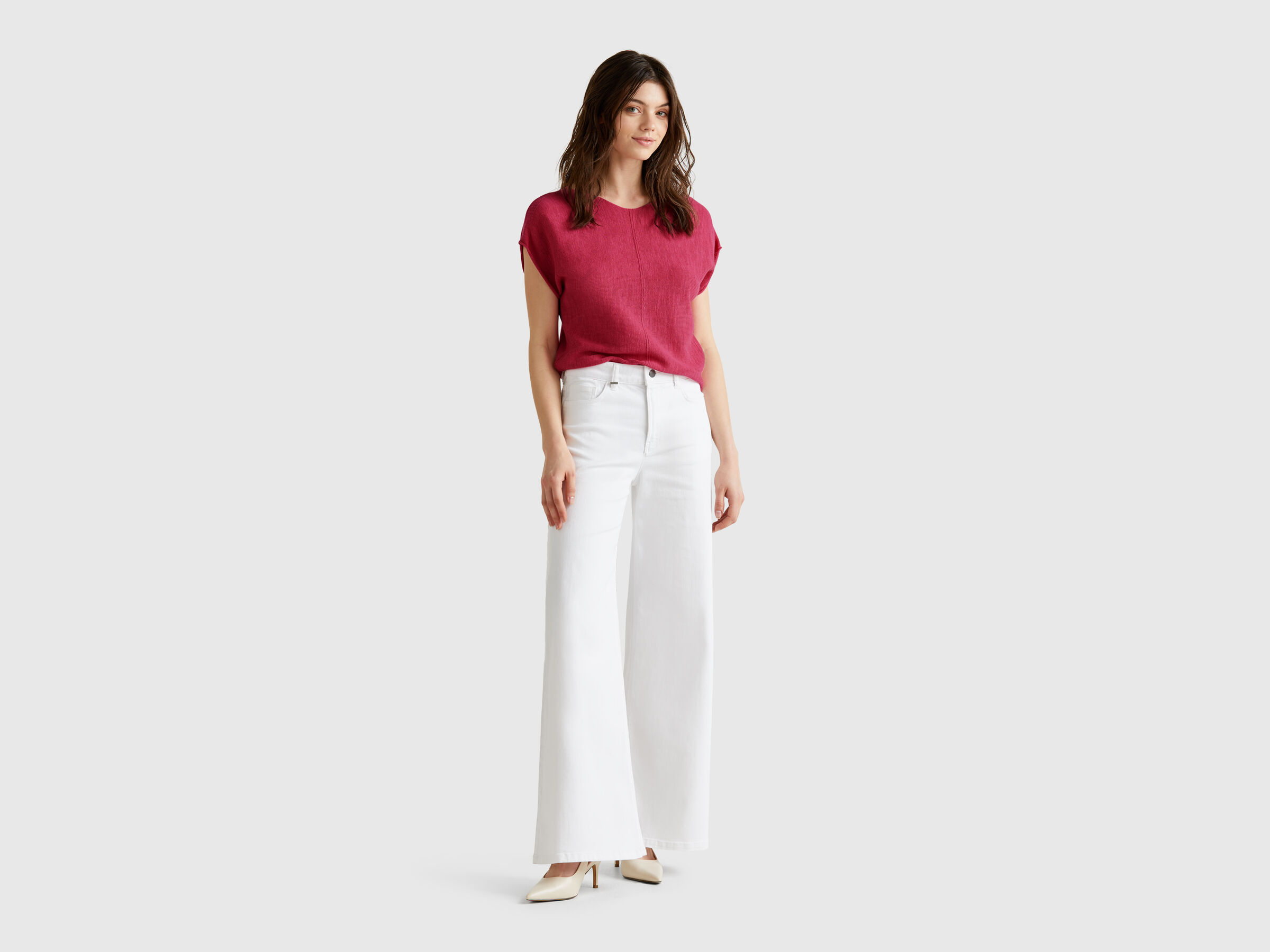 S/L V NECK SWEATER Femme image number 2