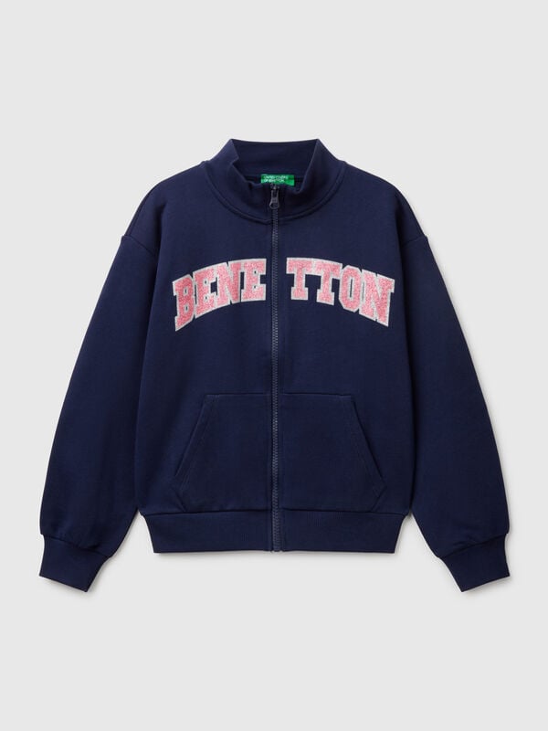 Sweatshirt avec fermeture éclair et col montant Filles