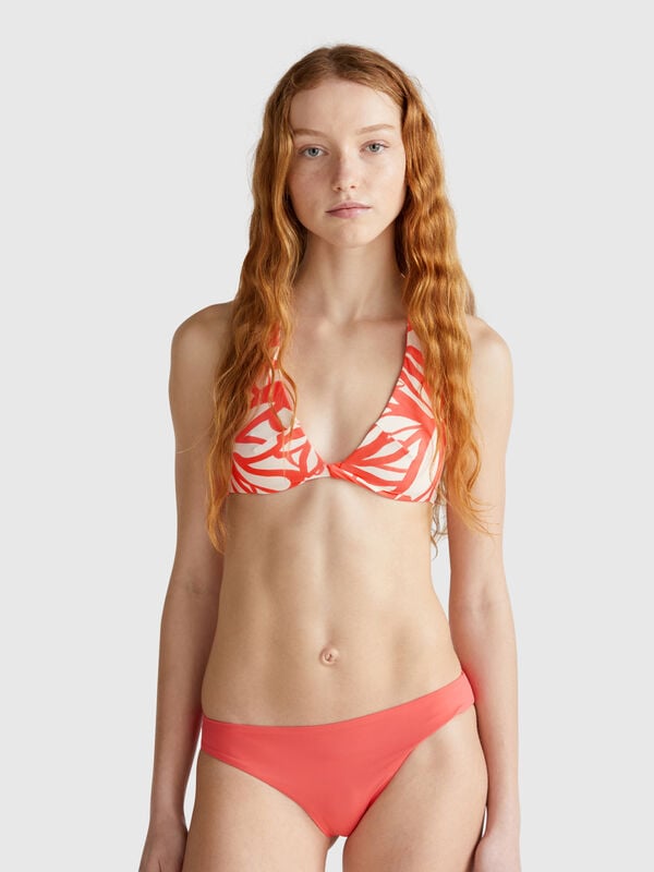 Triangle marin imprimé corail Femme