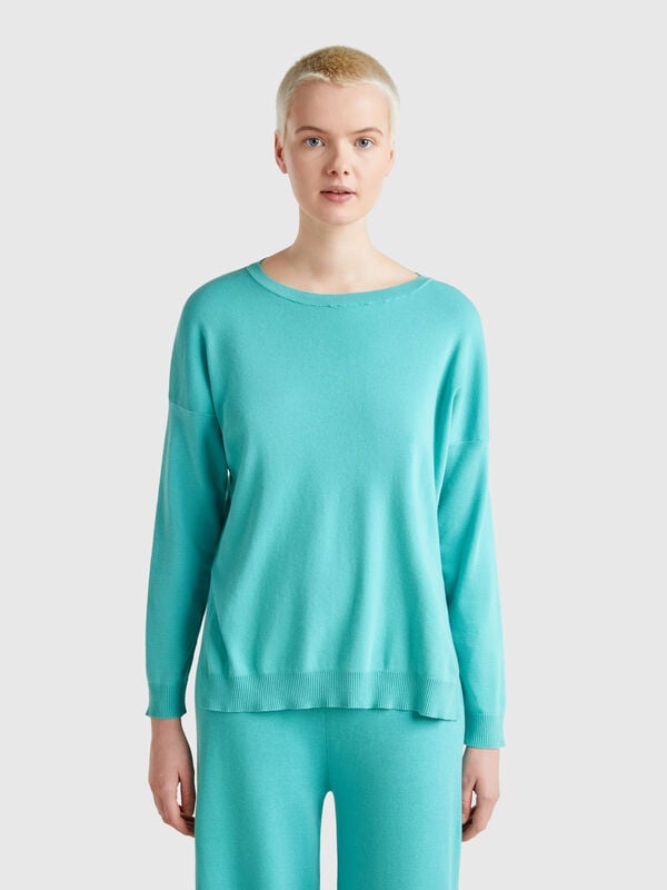 Pull over-fit en coton Femme