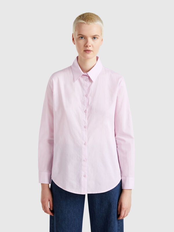 Chemise coupe classique en coton léger Femme