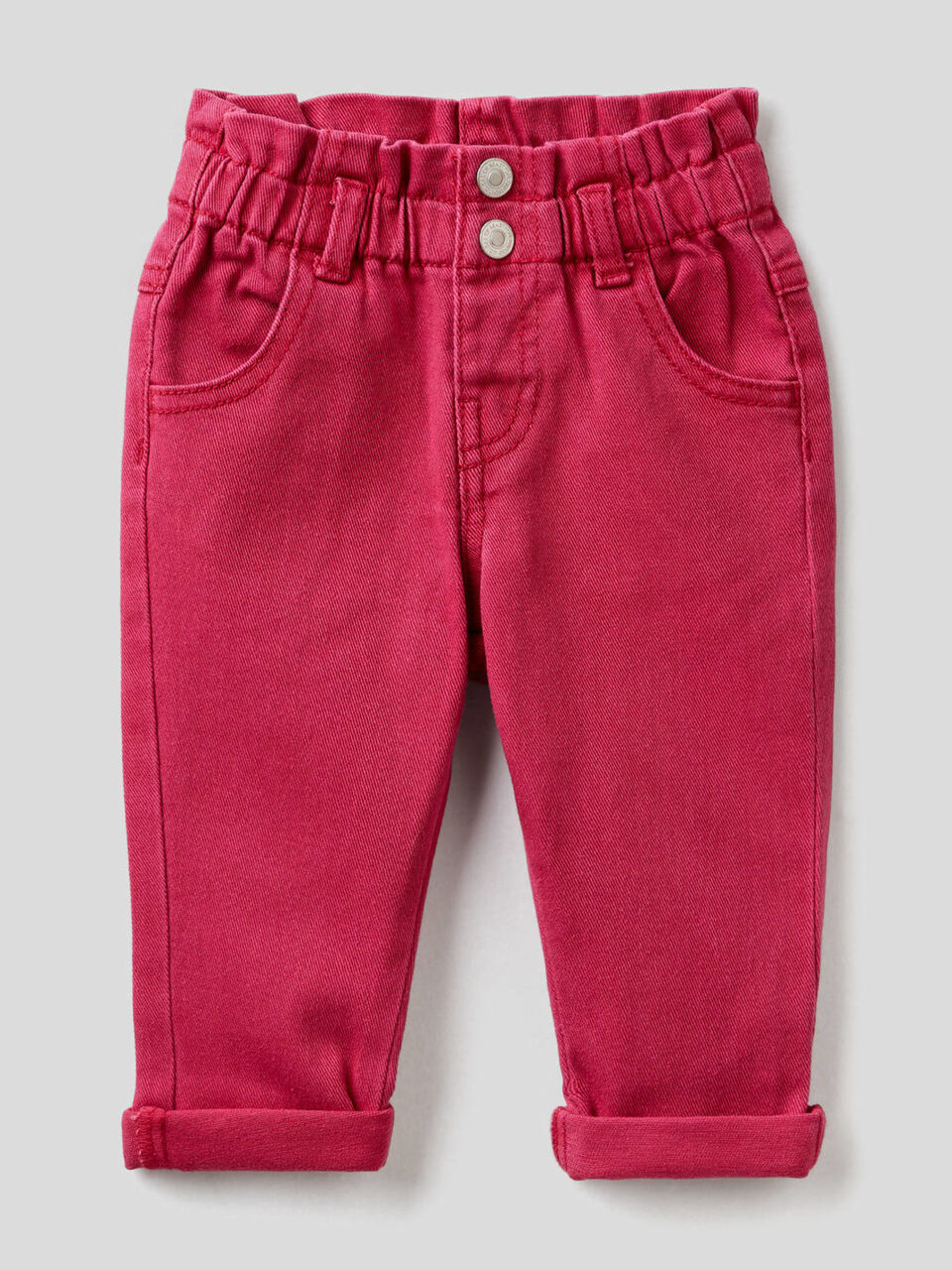 Pantalon paperbag en coton bio image number 1