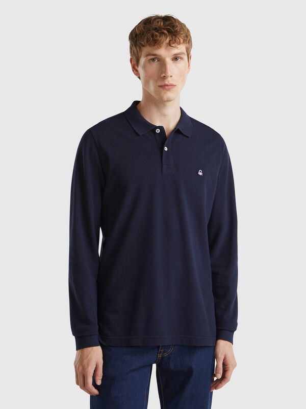 Polo manches longues en coton  Homme