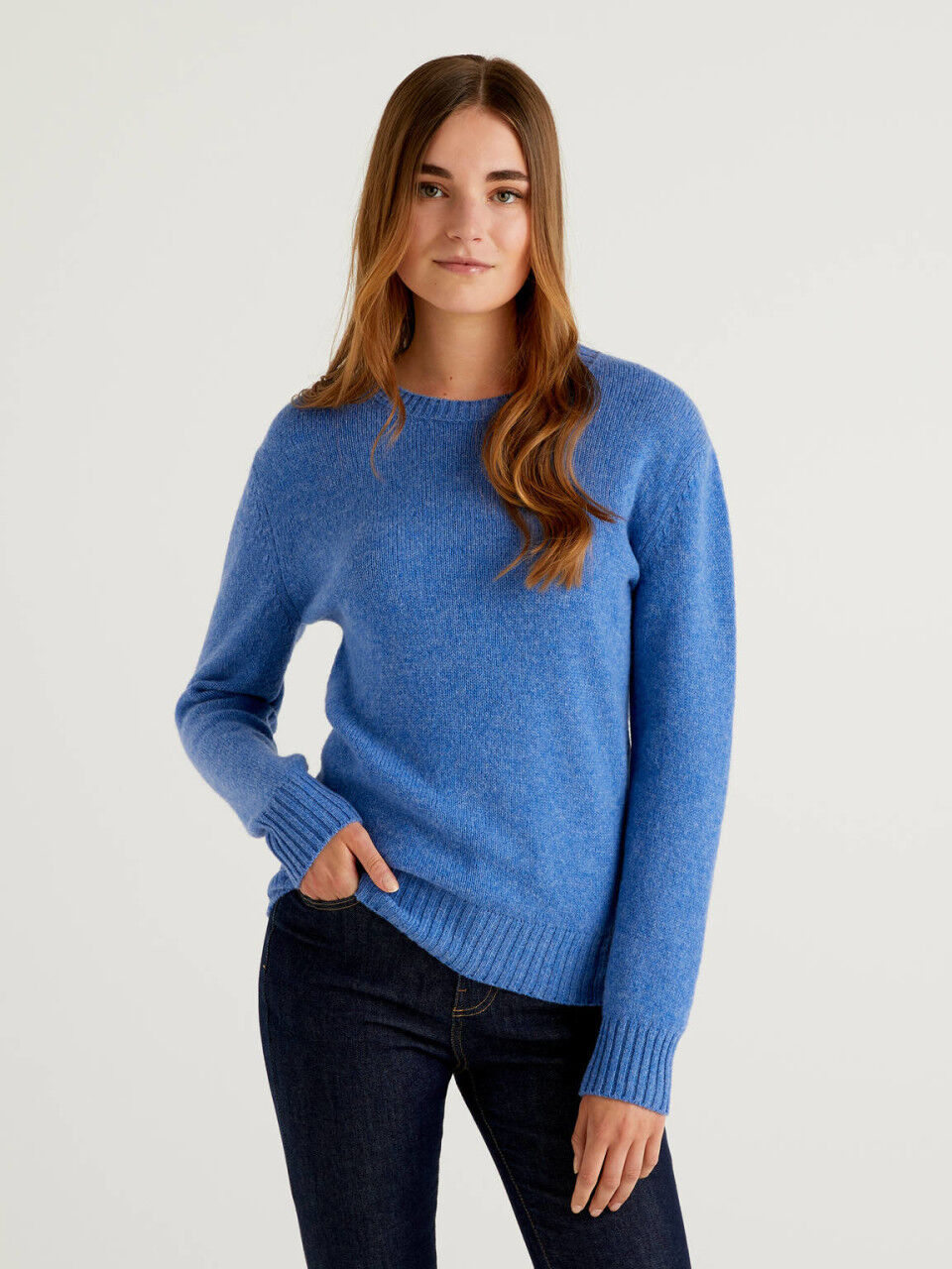 benetton pull femme col rond