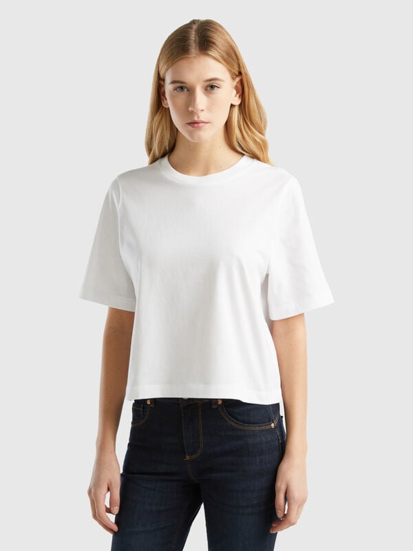 T-shirt coupe boxy 100 % coton Femme