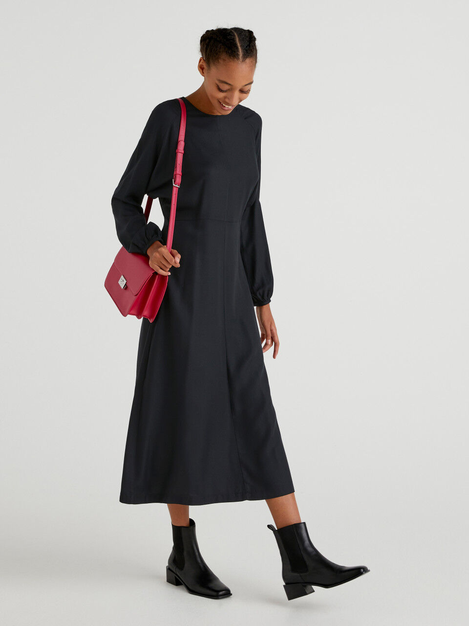 Mode Robes Robes en laine Stile Benetton Robe en laine noir style d\u2019affaires 