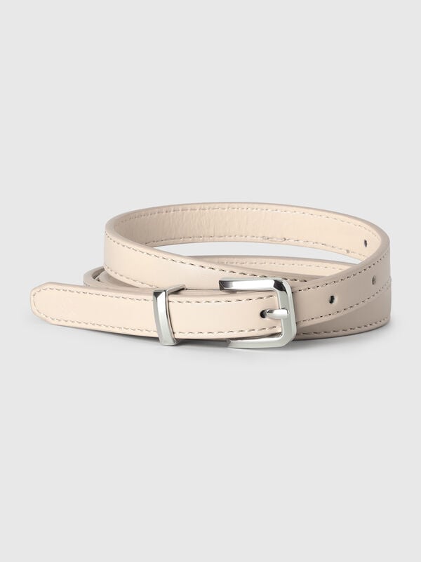 Ceinture fine beige Femme