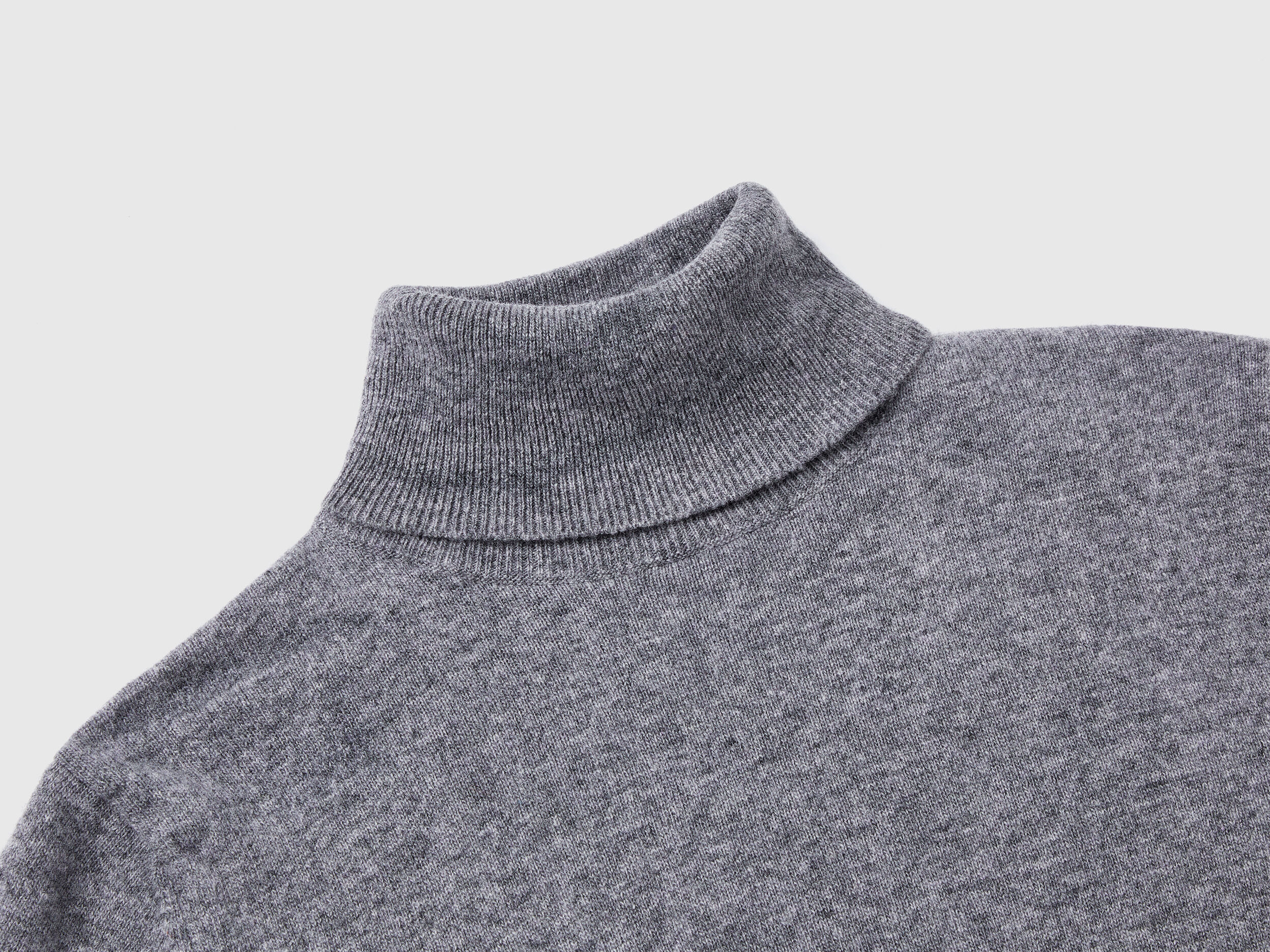 Pull gris col montant en pure laine m rinos