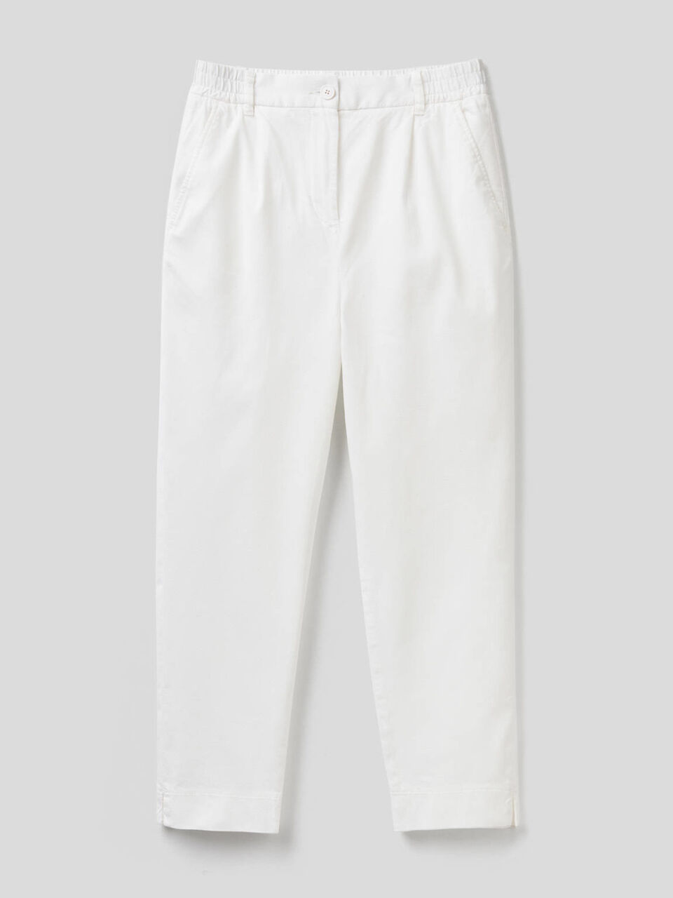 Pantalon uni en coton stretch image number 1