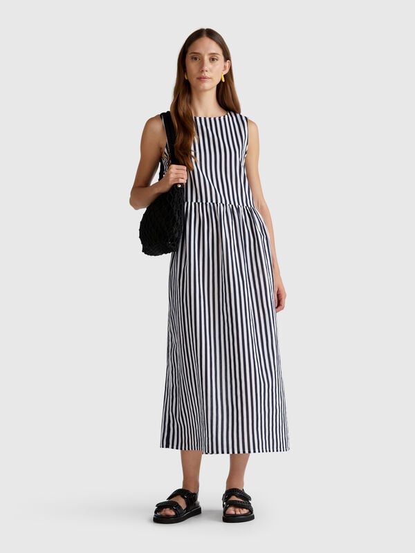 Robe midi rayée Femme