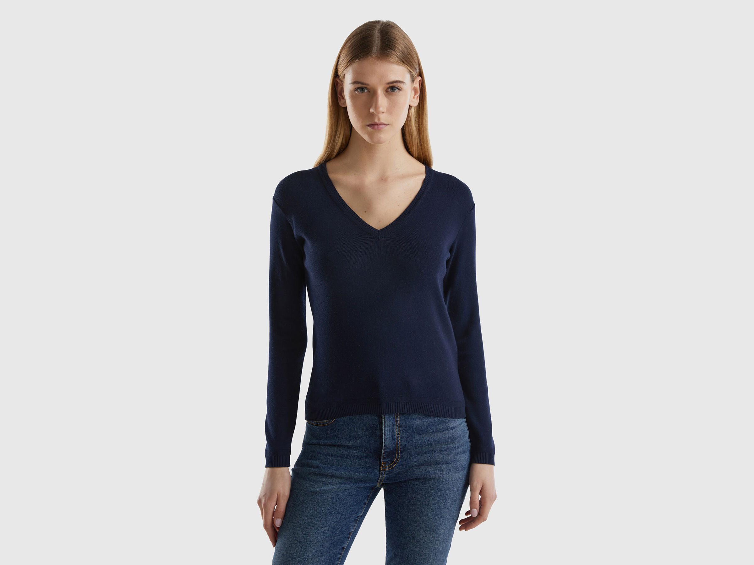 V NECK SWEATER L/S Femme image number 0