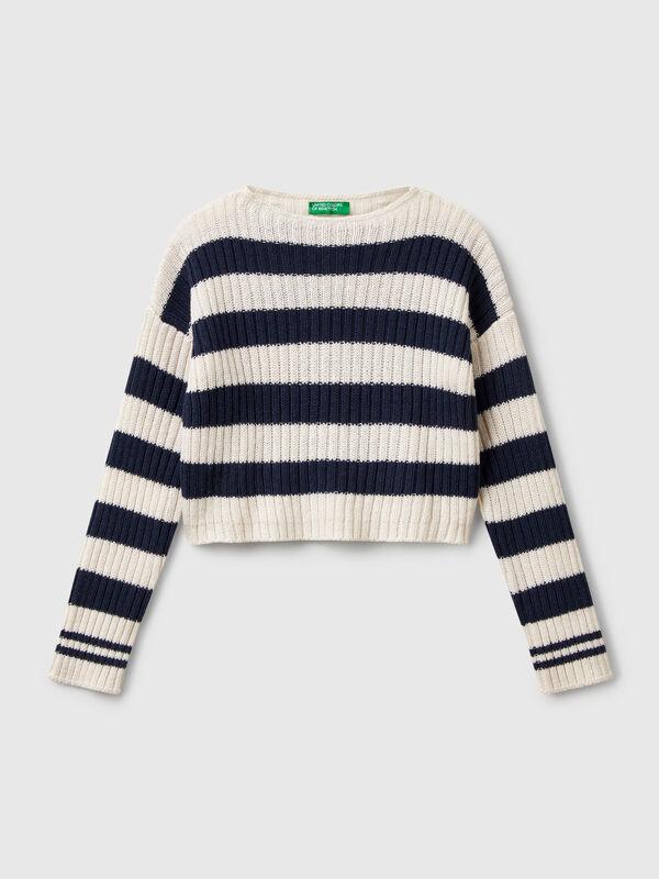 Pull rayé bicolore Filles