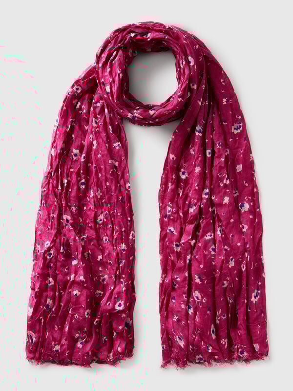 Écharpe en viscose fleurie Femme