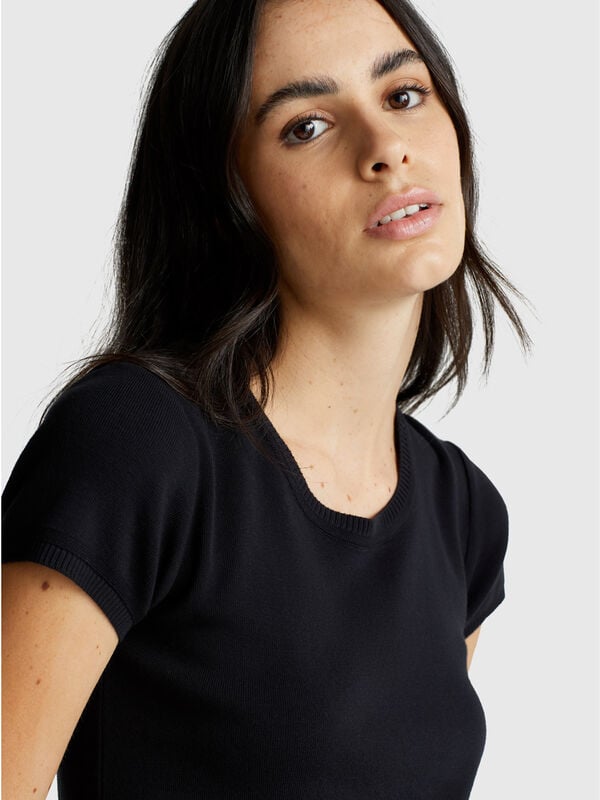 Chemise à manches courtes en pur coton Femme