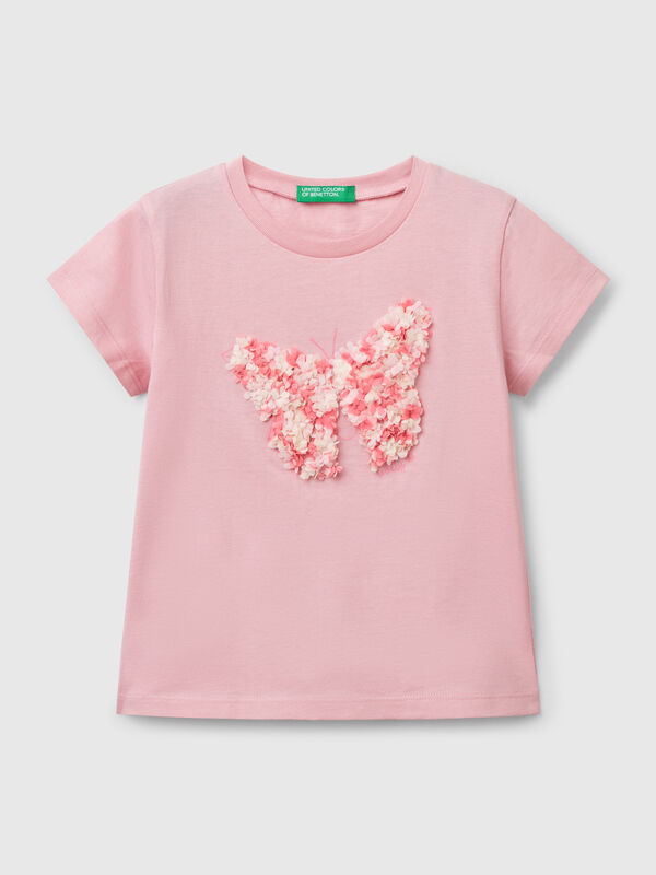 T-shirt avec application effet pétale Filles