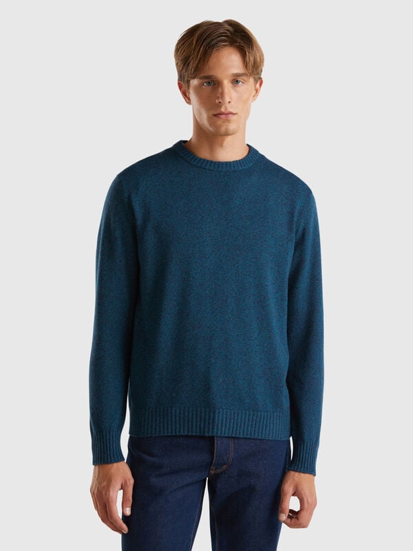 Pull col rond en mélange de laine et cachemire Homme