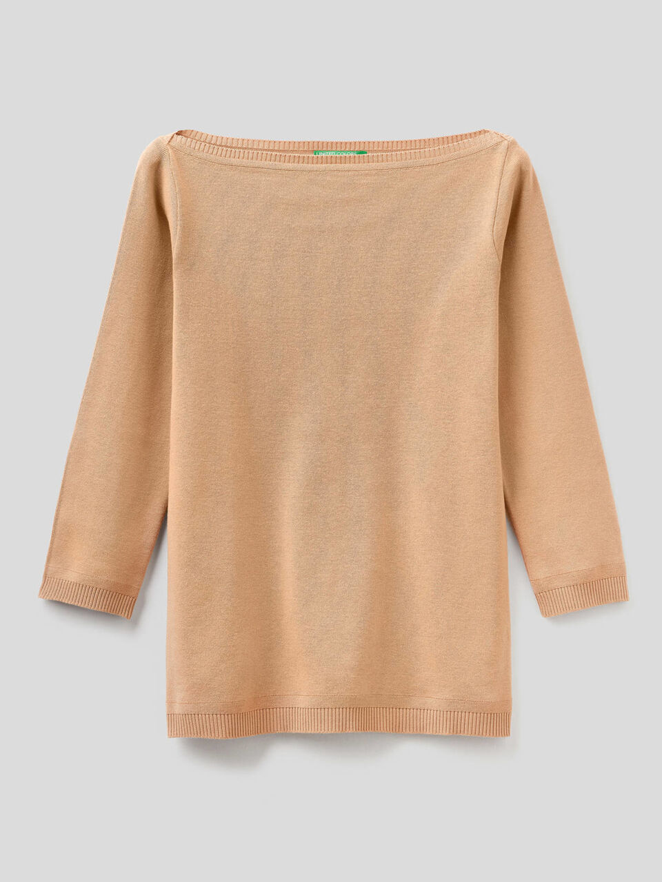 Pull 100% coton avec encolure bateau image number 1