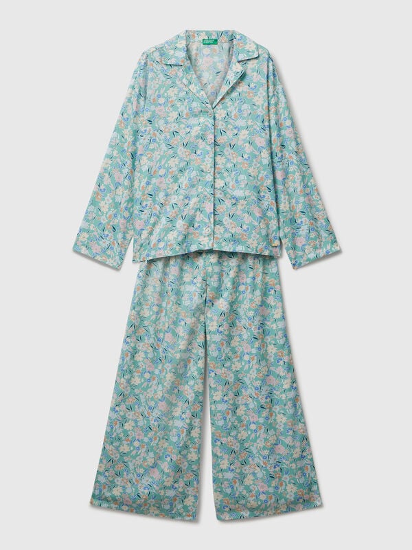 Pyjama fleuri fluide Femme