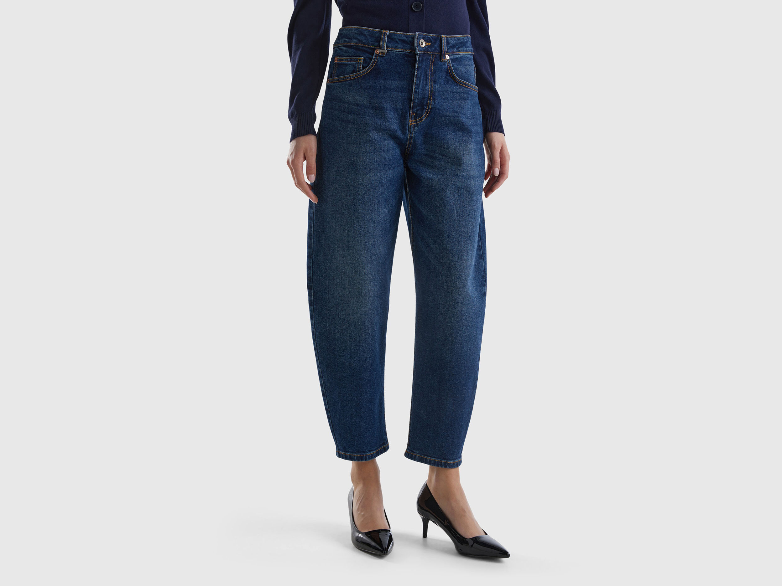 Jeans balloon fit Bleu Fonce Benetton