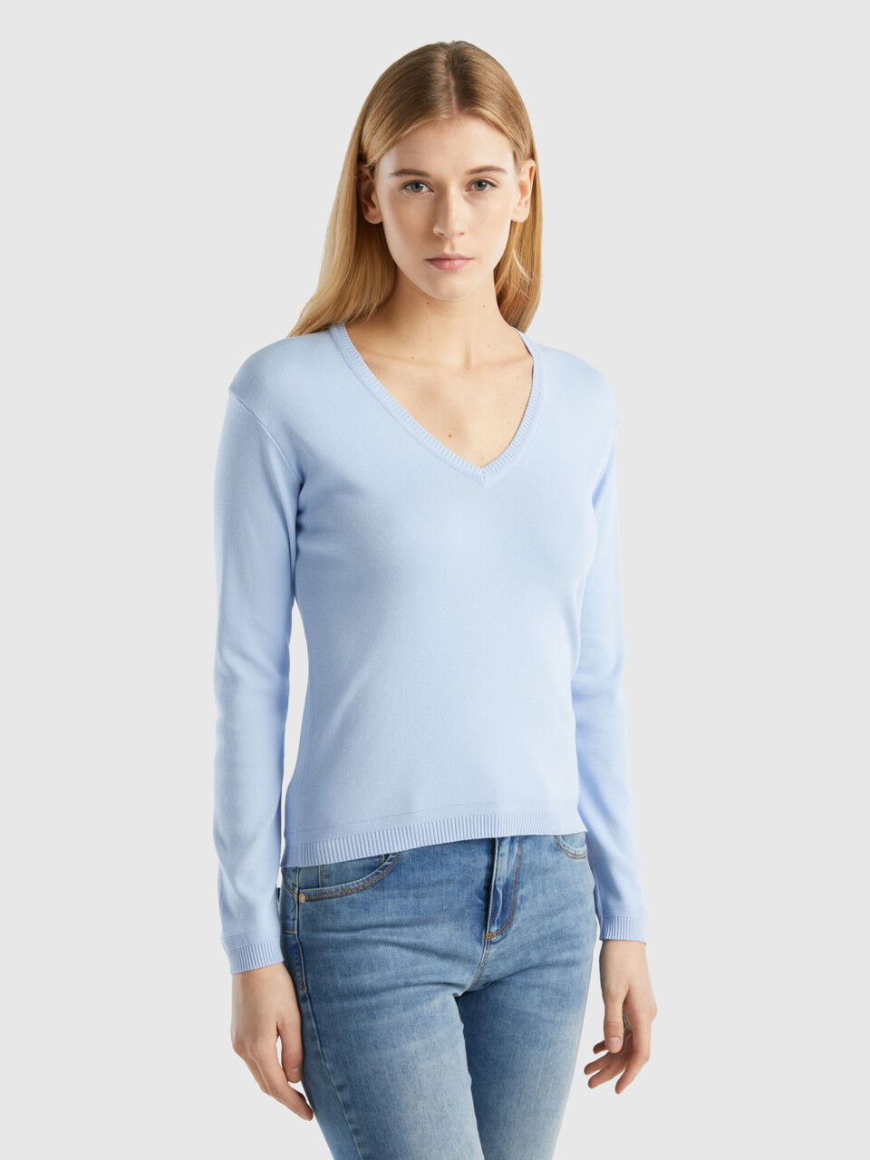 Benetton pull femme col v sales
