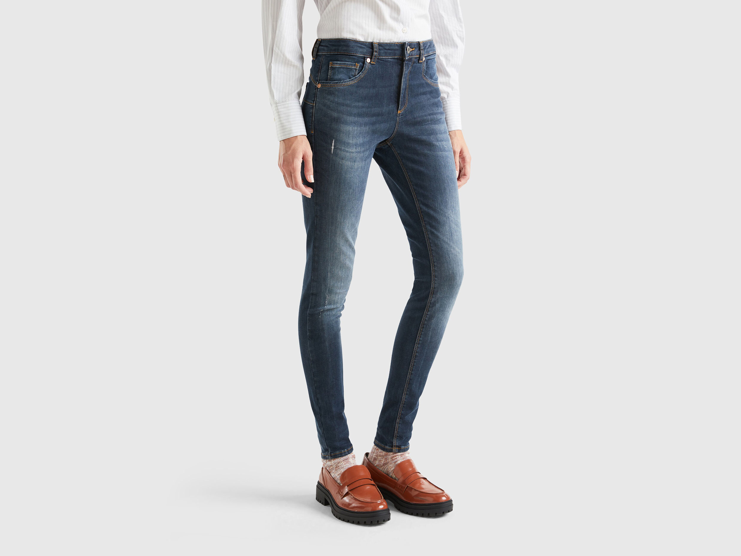 Jean push up sale blanc