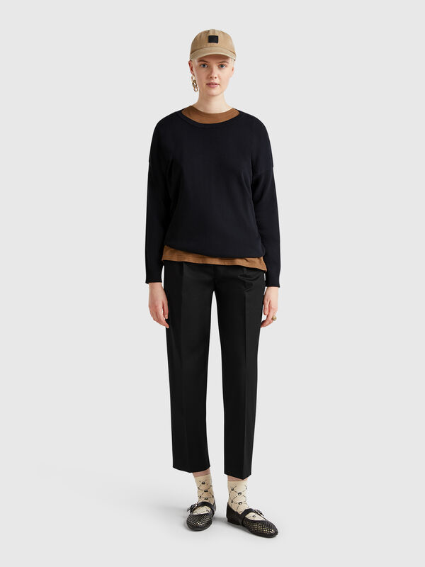 Pantalon en coton stretch Femme