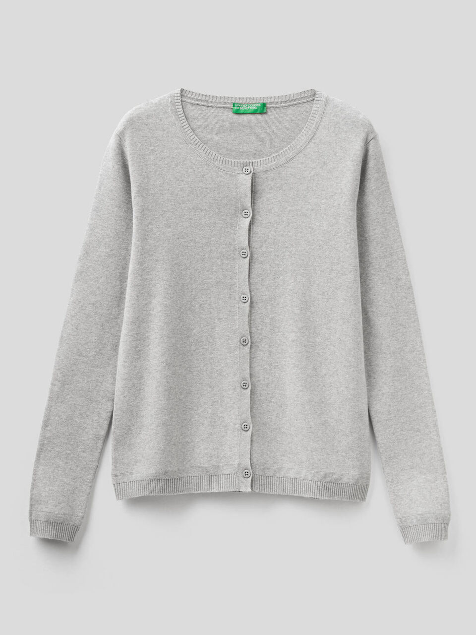 Gilet col rond en pur coton image number 1