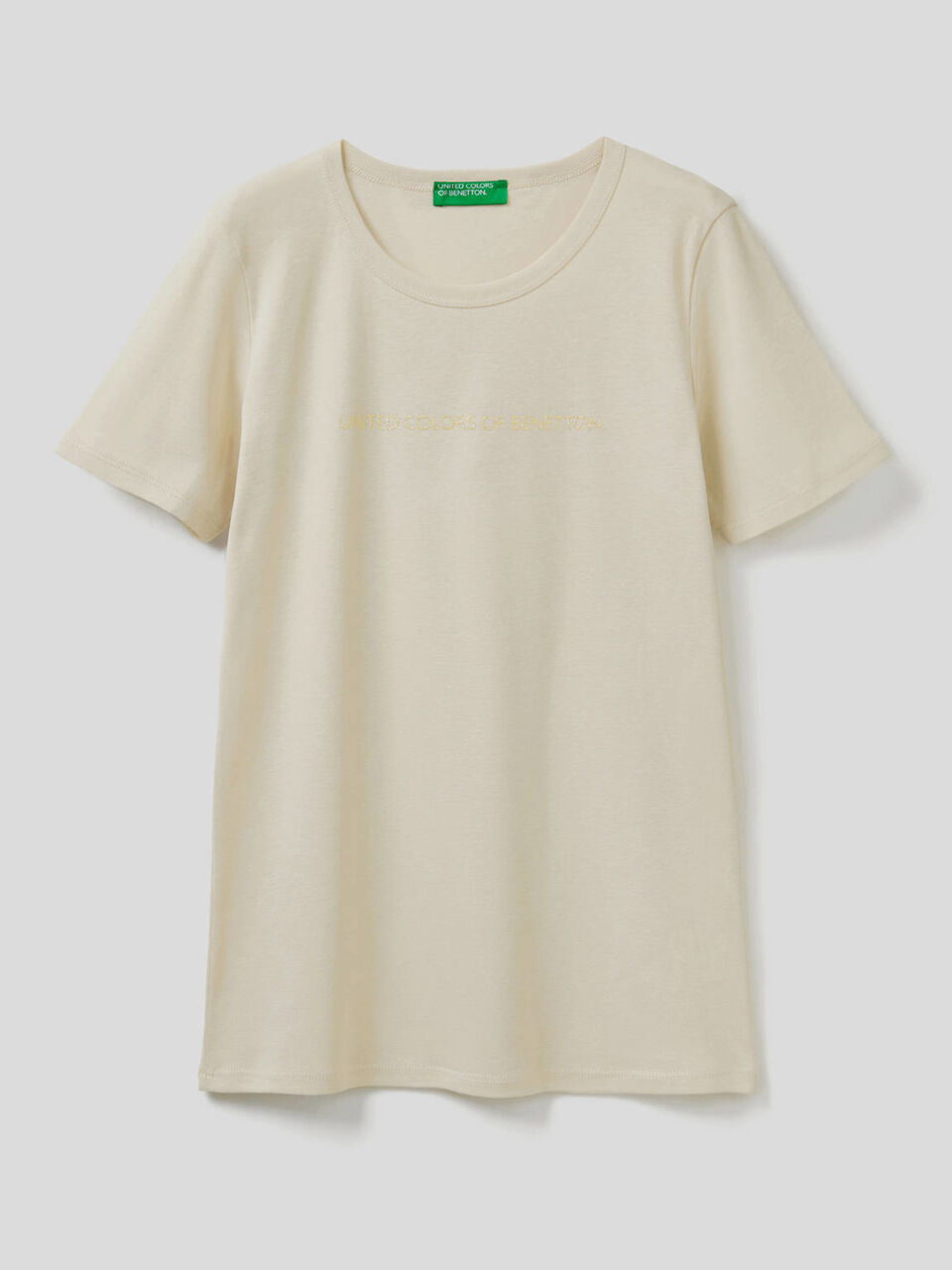 T-shirt 100% coton avec logo imprimé pailleté image number 1
