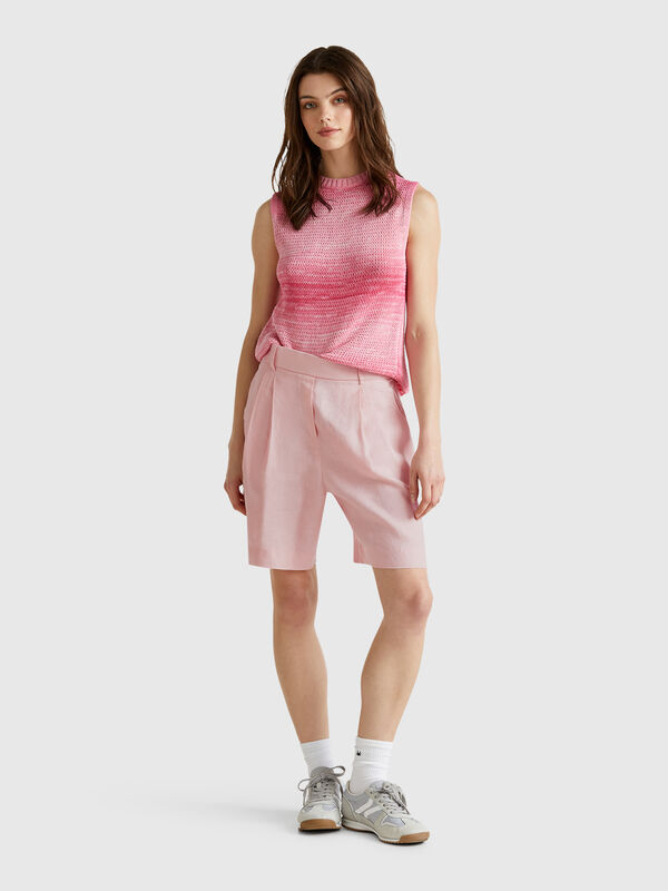 Bermuda 100% lin Femme
