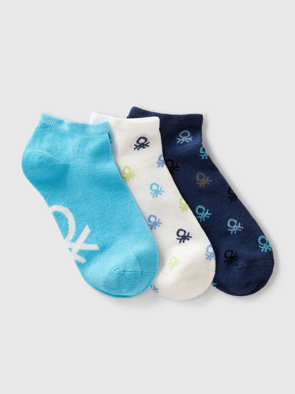 Trois paires de chaussettes avec logos Garçon
