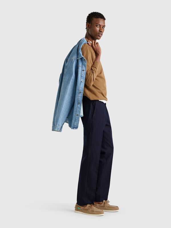 Chino coupe slim en lin mélangé Homme