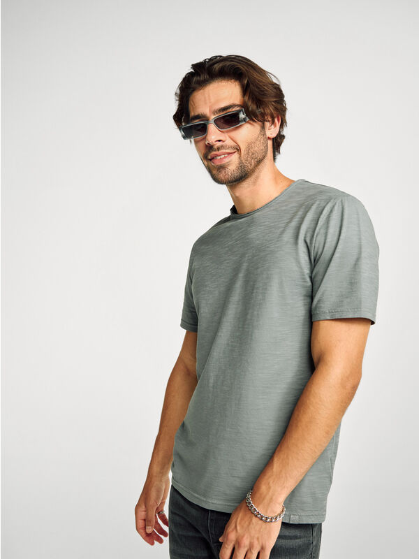 T-shirt en coton flammé Homme