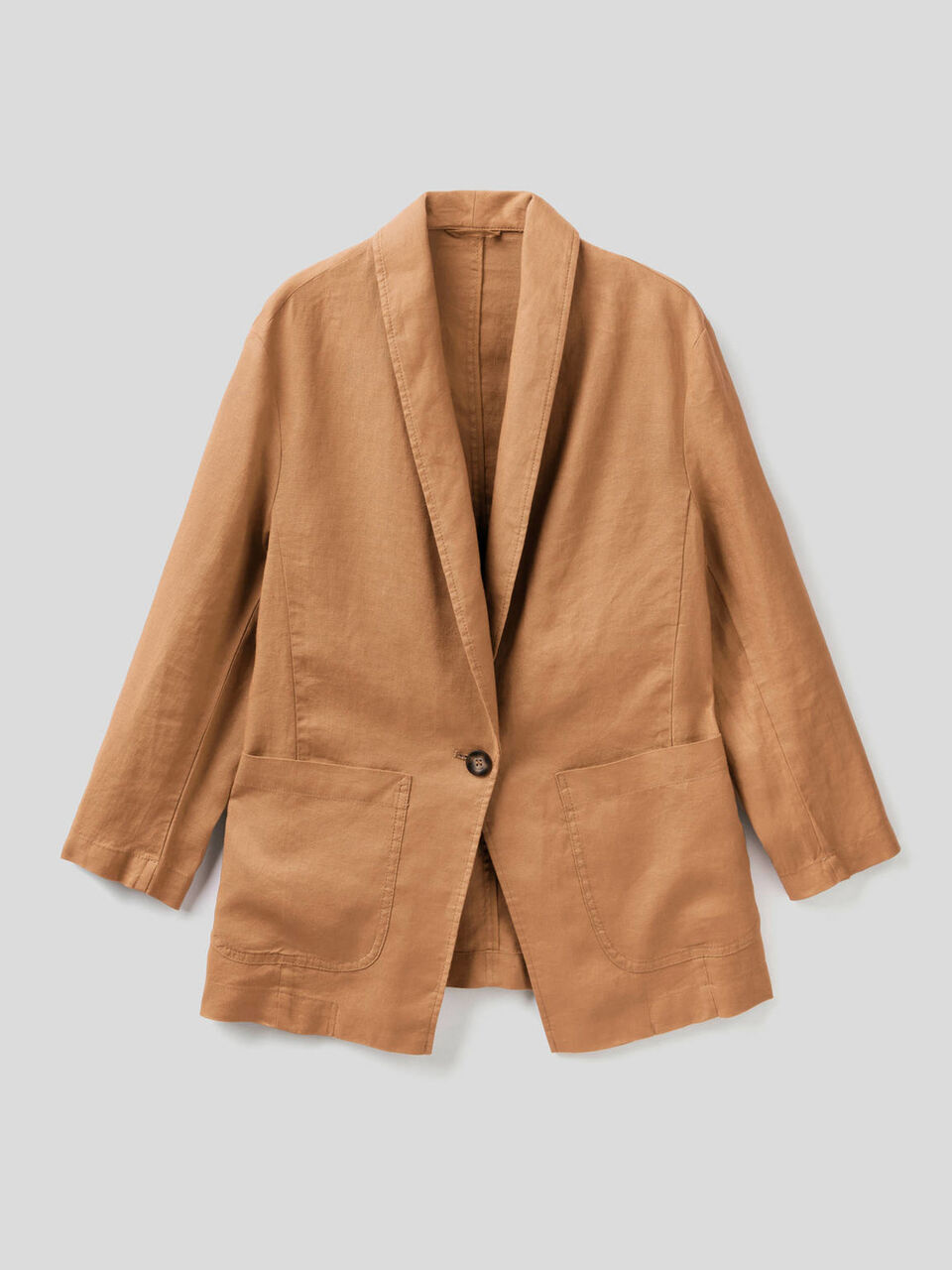 Blazer en lin à manches 3/4 image number 1